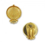 Pendientes clips regadera 16 mm dorado con oro fino x2|raw }}