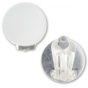 Pendientes clips disco plano 18 mm plateado x2
