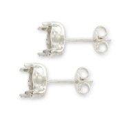 Pendientes con trasera soporte cabuchón 1028/1088  6 mm plateado x2|raw }}