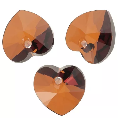 Corazones PureCrystal 6228 10,3x10mm Smoked Amber x6