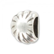 Terminal concha para cuero media caña plateado antiguo x1