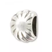 Terminal concha para cuero media caña plateado antiguo x1