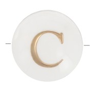 Cuenta letra alfabética redonda de nácar 8 mm - C - Natural - Dorado x1|raw }}