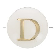 Cuenta letra alfabética redonda de nácar 8 mm - D - Natural - Dorado x1|raw }}