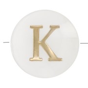 Cuenta letra alfabética redonda de nácar 8 mm - K - Natural - Dorado x1|raw }}