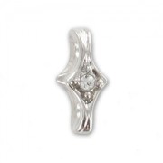 Separador 2 vías 11x4 mm rodio strass Crystal x1|raw }}