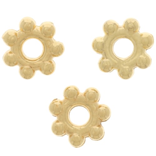 Cuentas redondas 5 mm - Chapado en oro x100
