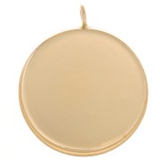 Colgante redondo para cabujón de fondo plano de 18 mm con anilla vertical - Gold filled x1|raw }}