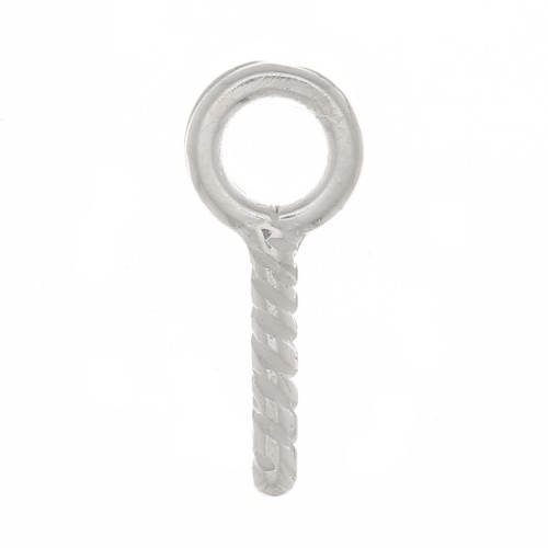 Ganchos atornillados con anilla de 4 mm - Chapado en plata x4