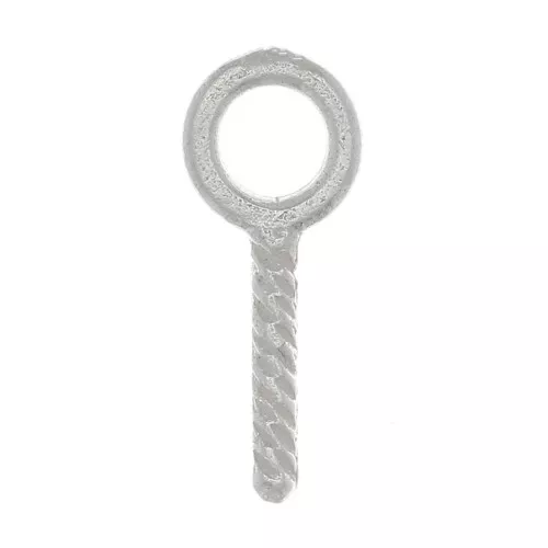 Gancho atornillado con anilla 4 mm - Plata 925 x4