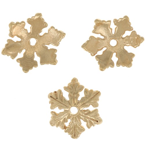 Casquillas flores 10 mm de Plaqué Or 3 microns x1