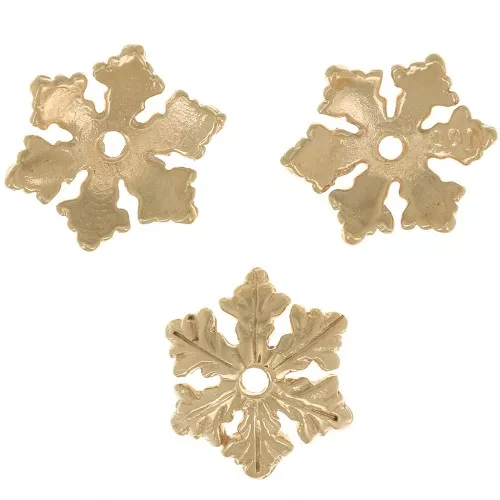 Casquillas flores 10 mm de Plaqué Or 3 microns x1