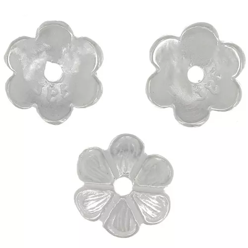 Cuenco de flor 7 mm - Plateado fino x1