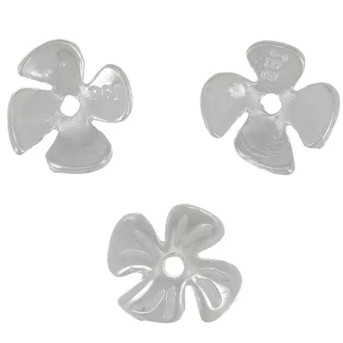 Tazón de flores trabajado 8 mm - Plateado fino x1