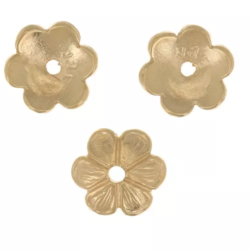 Tazón de flores 7 mm - Chapado en oro x1