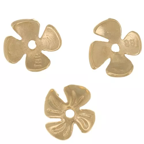 Tazón de flores trabajadas de 8 mm - Chapado en oro x1