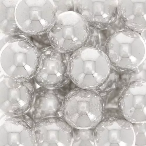 Cuentas sin agujero - mini bolas 3 mm - Chapado en plata fina x100