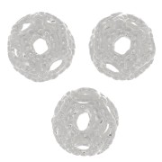 Cuentas redondas de filigrana 4 mm - Chapado en plata fina x20