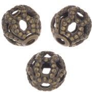 Cuentas redondas de filigrana 4 mm - Bronce x20