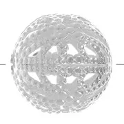 Cuentas redondas de filigrana 12 mm - Chapado en plata fina x10