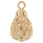 Charms filigrana gotas 14x8 mm - Chapado en oro x10