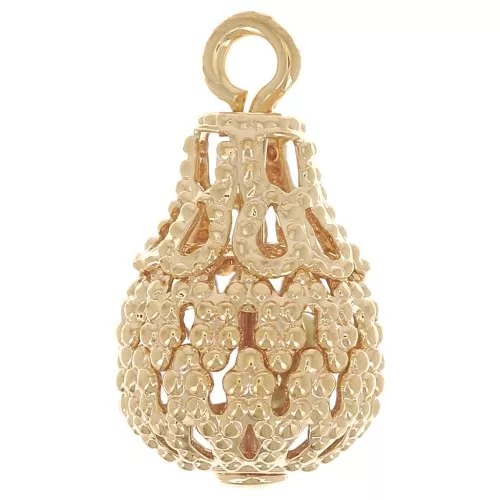 Charms filigrana gotas 14x8 mm - Chapado en oro x10