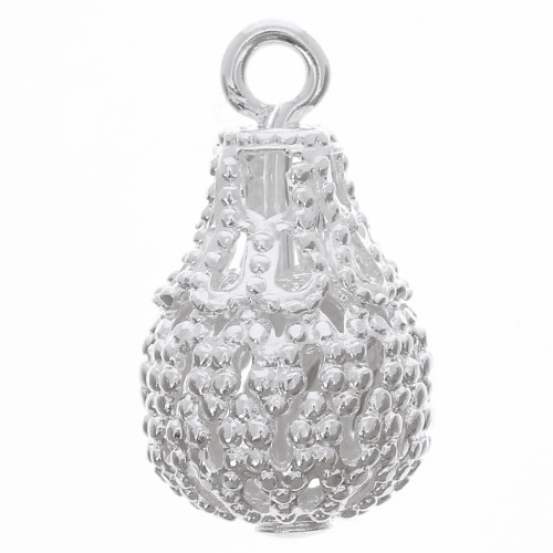 Colgantes de gota con marca de agua 14x8 mm - Chapado en plata fina x10