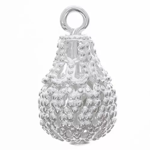 Colgantes de gota con marca de agua 14x8 mm - Chapado en plata fina x10