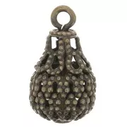 Charms de gota con marca de agua 14x8 mm - Bronce x10