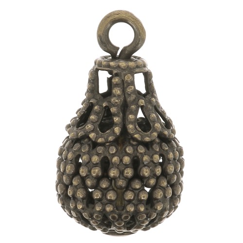 Charms de gota con marca de agua 14x8 mm - Bronce x10