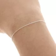 Cadena eslabón de Forçat ovalada 1 mm de Plata 925 x1m