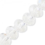 Redondas planas facetadas 6x5 mm Crystal x42cm|raw }}