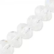 Crystal - Redondas planas facetadas 6x5 mm Crystal x42cm Redondas planas facetadas 6x5 mm Crystal x42cm