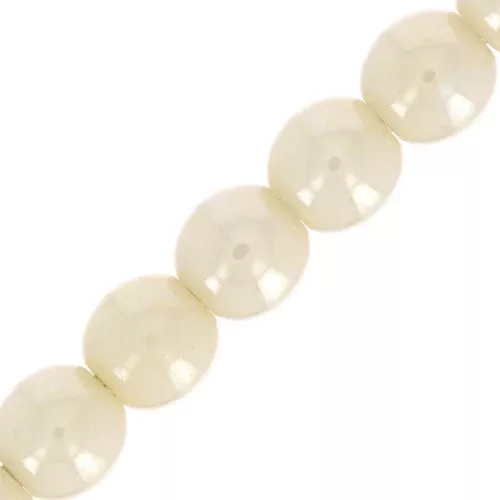 Cuentas de cristal checo redondas de 3 mm - Marfil opaco aspecto cerámico x50