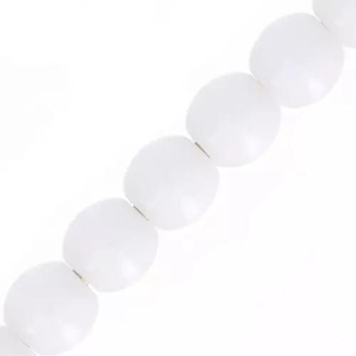 Cuentas de vidrio checo redondas de 3 mm - Blanco opaco x50