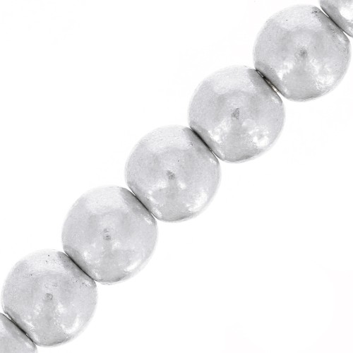 Cuentas de vidrio checo redondas de 3 mm - plata mate x50