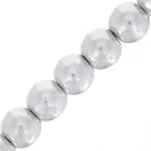 Cuentas de vidrio checo redondas de 3 mm - plata mate x50