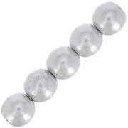 Cuentas de vidrio checo redondas de 4 mm - plata mate x50