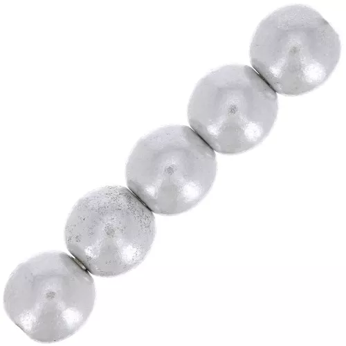 Cuentas de vidrio checo redondas de 4 mm - plata mate x50