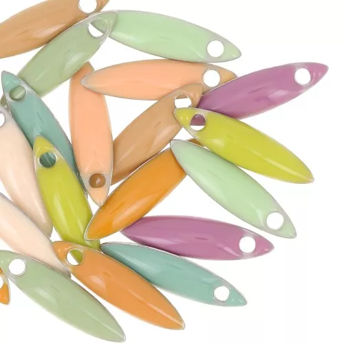 Surtido de lentejuelas de resina epoxídica 15x4 mm - Pastel multicolor x20