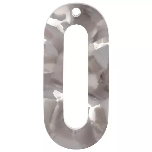 Colgante Ovalado de Acetato 30x13 mm - Carey - Beige - Gris x1