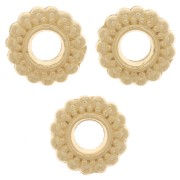 Cuentas redondas trabajadas 7 mm - Chapado en oro x6