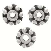 Cuentas florales 7 mm - Plateado antiguo x6