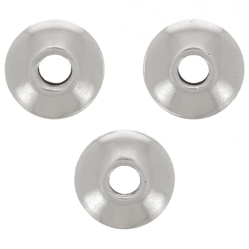 Cuentas arandela lisas 6 mm - Plateado antiguo x10