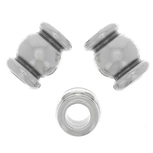 Cuentas de tubo trabajadas 6x5 mm - Plateado antiguo x6