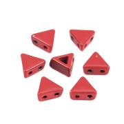 Cuenta triangular de Zamac 6x7 mm - Rojo x1