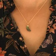 Colgante de media luna facetada de 18x12 mm - Ónix negro x1