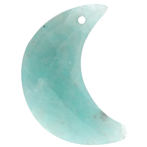 Colgante gema media luna facetada 20.5x14 mm - Amazonita x1