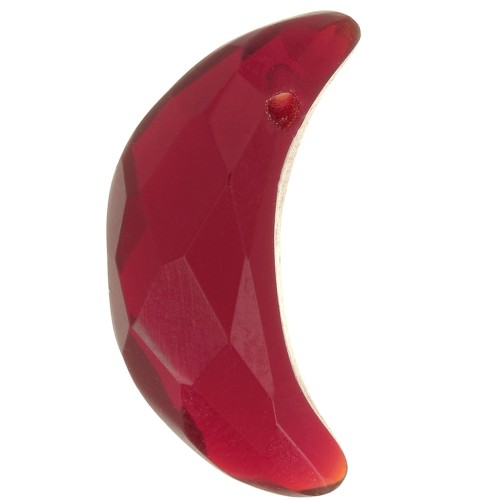 Colgante de media luna facetada de 18x12 mm - Granate x1