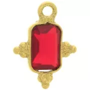 Charm Rectángulo Facetado y Bolas Pequeñas 13x11mm - Dorado con oro fino-Granatex1